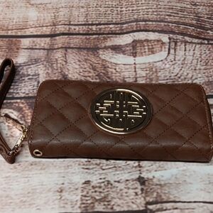 Elegant Brown Quilted Clutch